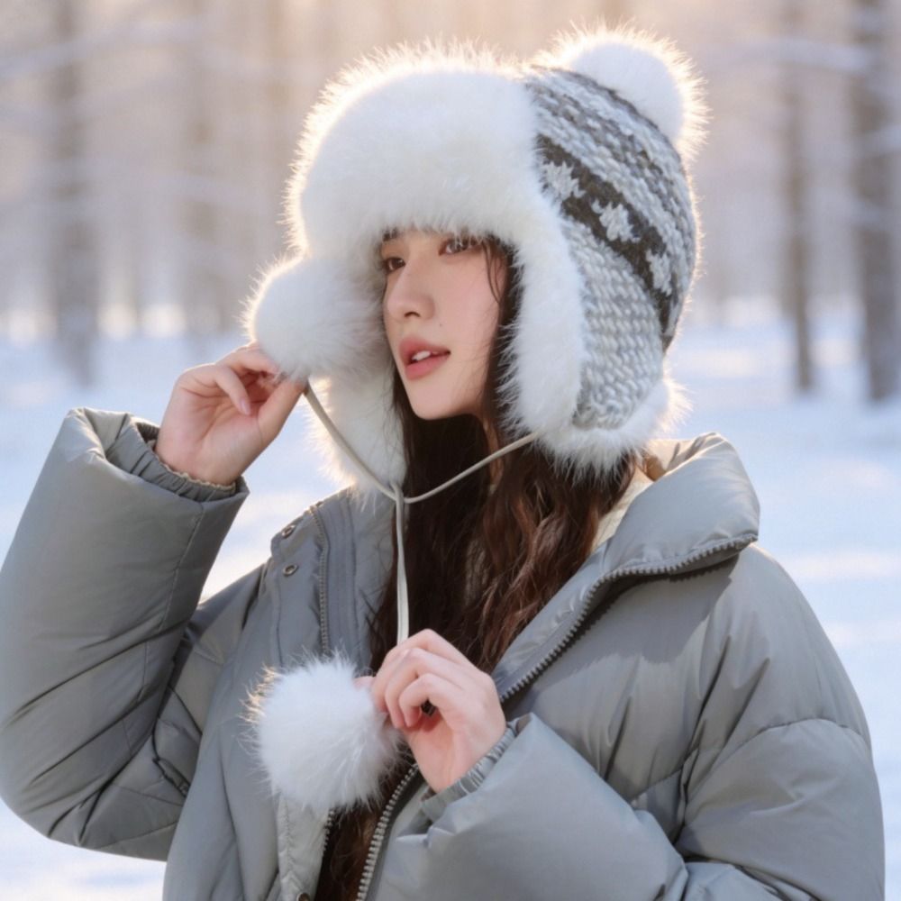 Stylish Polyester Knitted Trap - Trapper Hat Ear Flap recension och pris