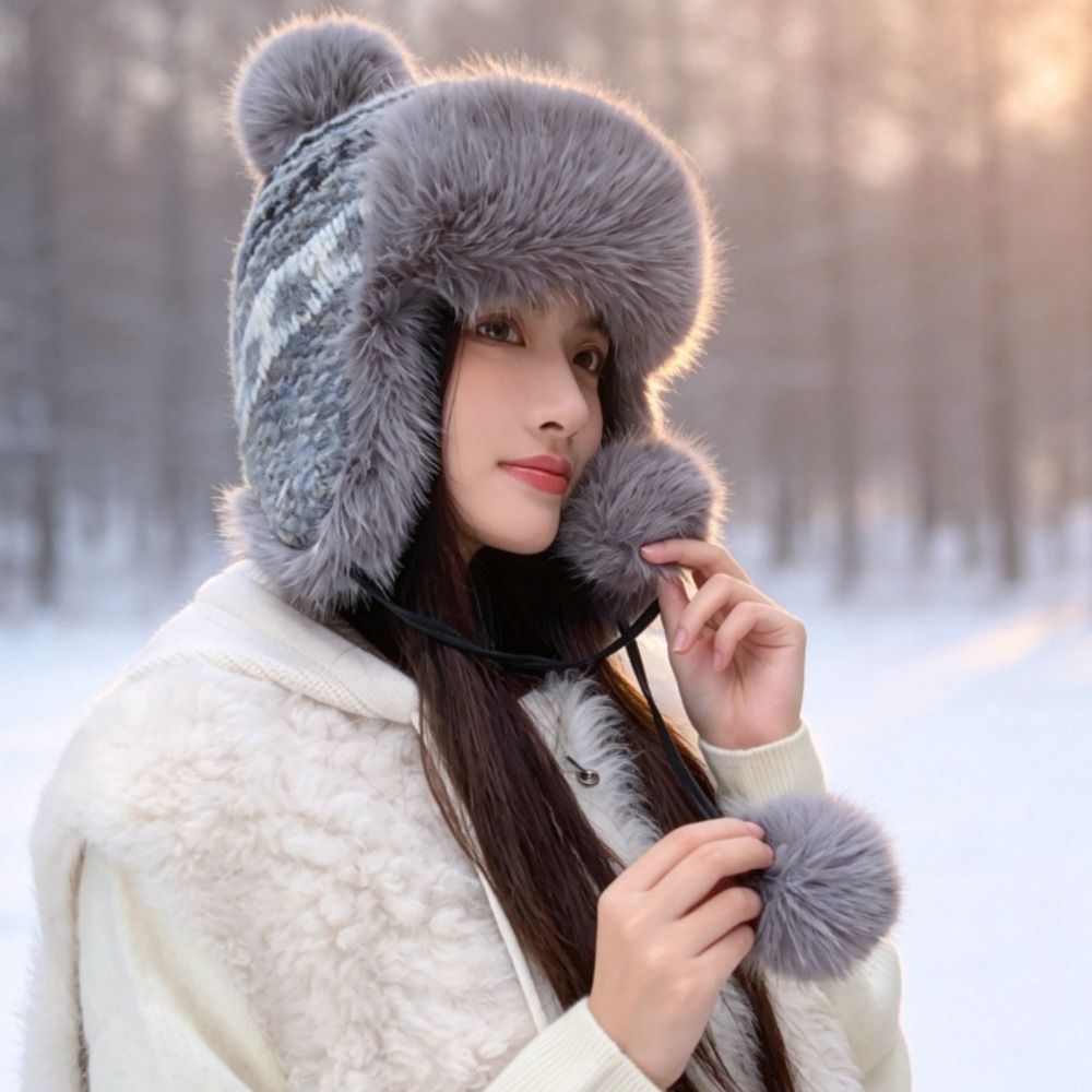 Stylish Polyester Knitted Trap - Trapper Hat Ear Flap recension och pris