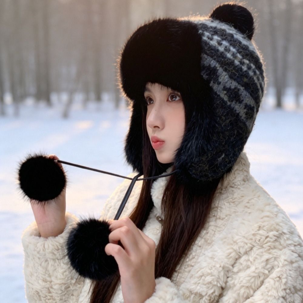 Stylish Polyester Knitted Trap - Trapper Hat Ear Flap recension och pris