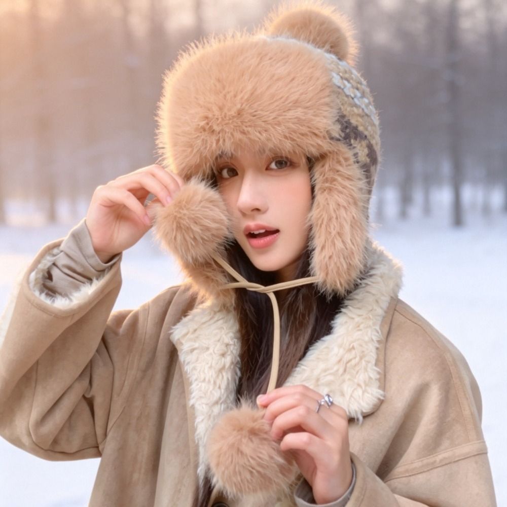 Stylish Polyester Knitted Trap - Trapper Hat Ear Flap recension och pris