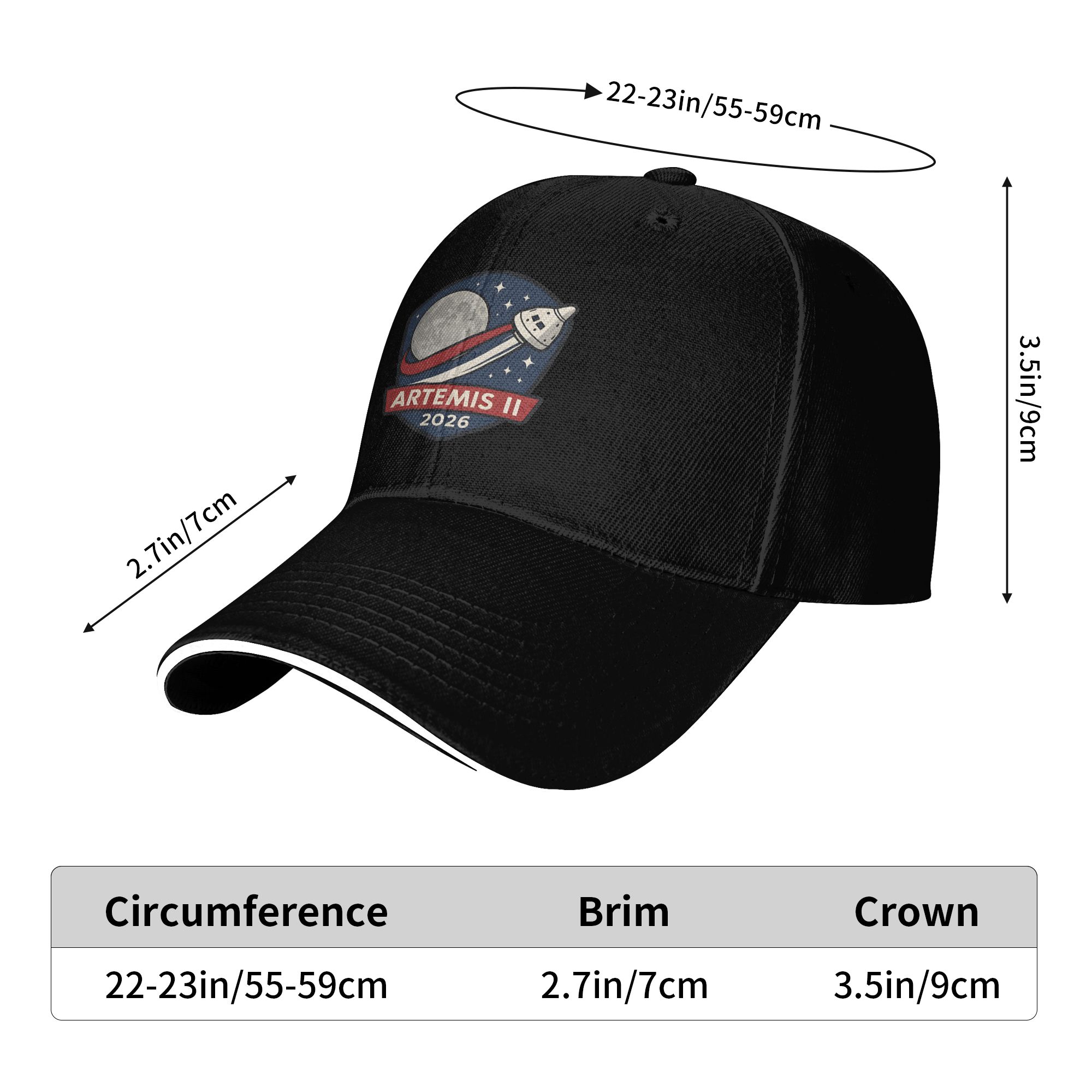 Unisex Artemis II Mission To T - Golf Cap Dad recension och pris