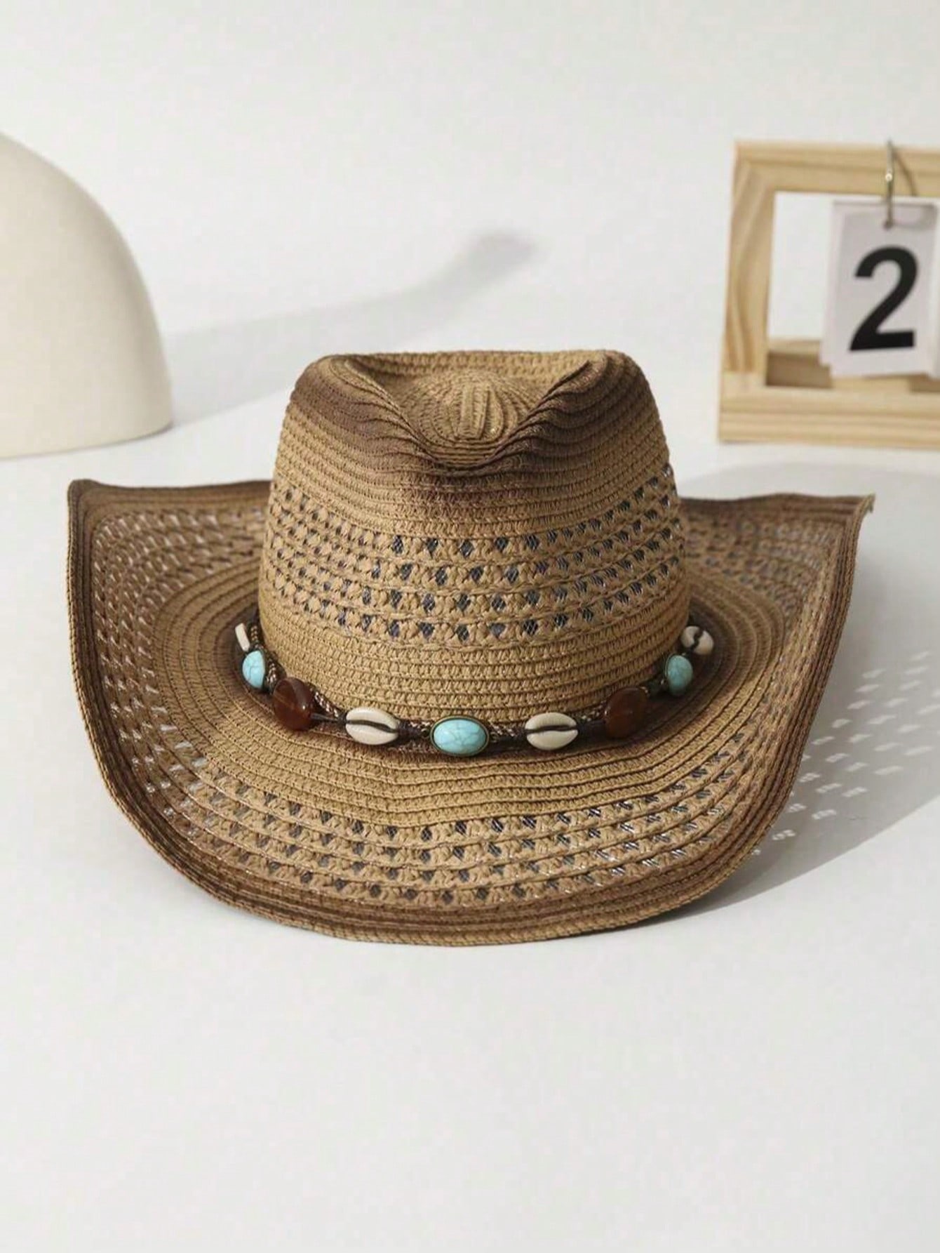Unisex Brown Hollow Straw Cowb - Cowboy Hat Straw recension och pris